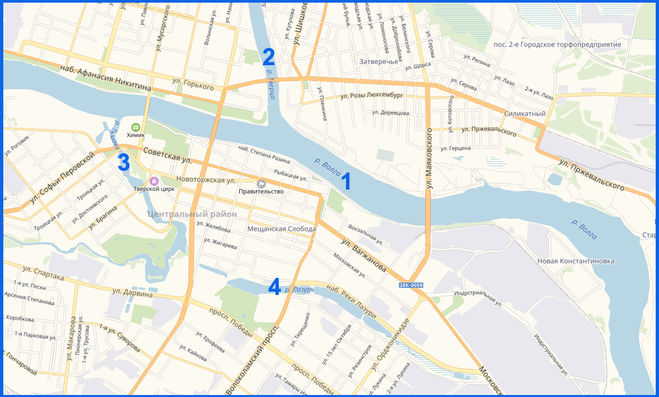 Четыре реки в Твери - Волга, Тверца, Тьмака и Лазурь