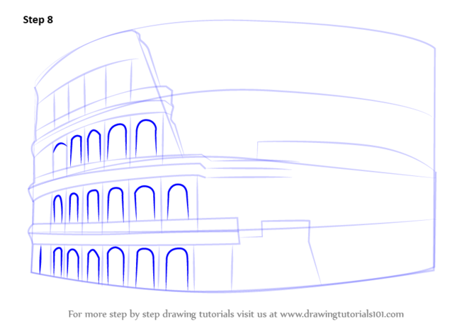 как нарисовать колизей7