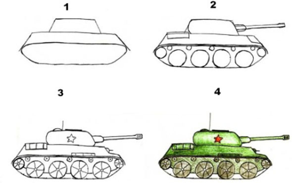 как нарисовать танк