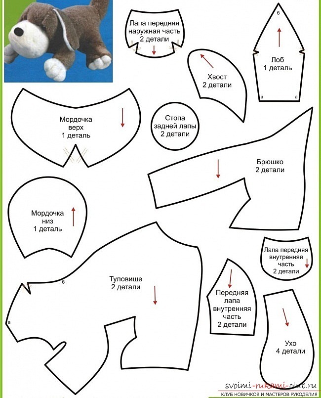 как сшить собаку своими руками, как сшить собаку из фетра, выкройки собаки
