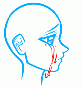 аниме глаза со слезами рисунок девочки