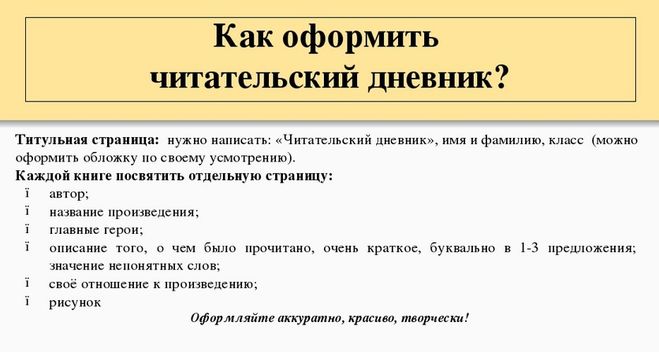 что такое читательский дневник