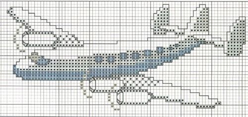 вышивка крестиком самолета своими руками схемы