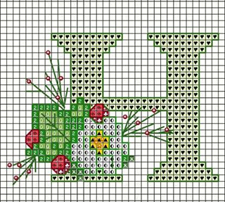 вышитамя крестиком буква "н" схема