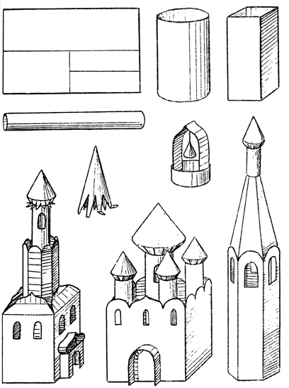 храм из бумаги, макет храма из бумаги, развертки макета церкви из картона или бумаги