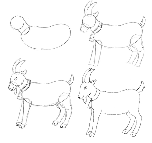 рисунок с козленочком поэтапно для сказки про сестрицу Аленушку и братца Иванушку