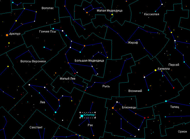 юпитер на карте
