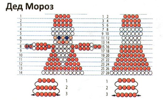 поделка дед мороз из бисера